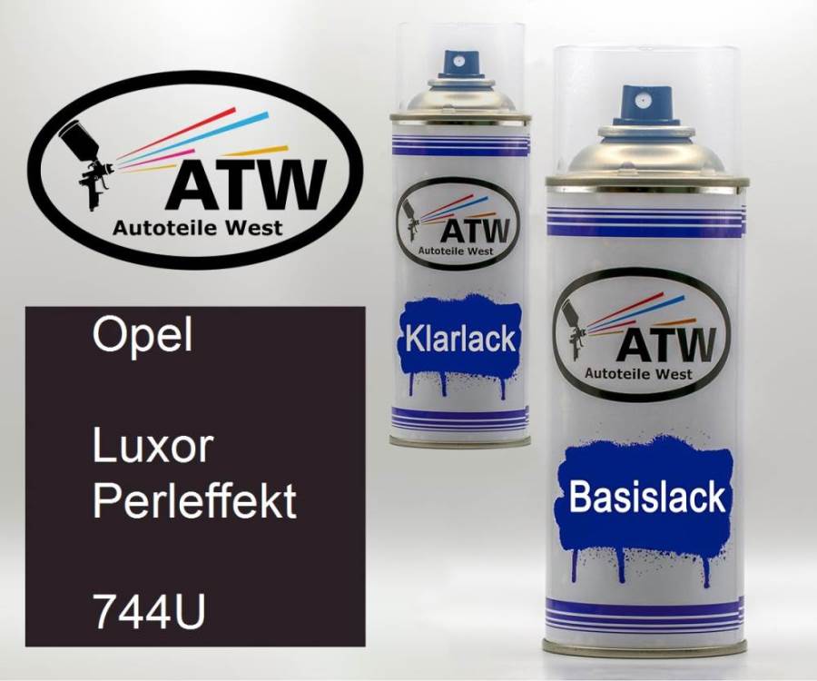 Opel, Luxor Perleffekt, 744U: 400ml Sprühdose + 400ml Klarlack - Set, von ATW Autoteile West.